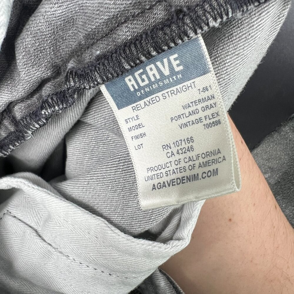 Agave denin relaxed straight leg waterman portland gray vintage flex jeans 35 - Picture 15 of 16